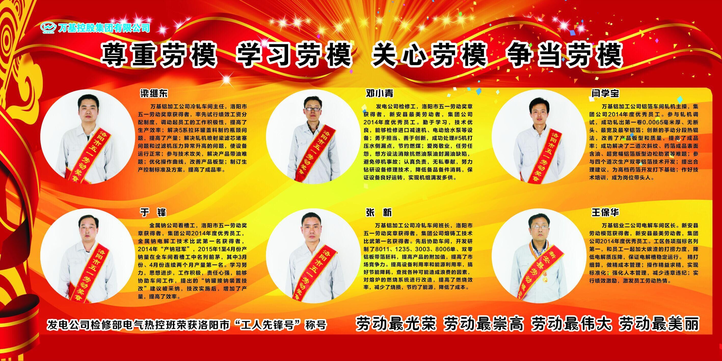 萬基控股集團(tuán)公司五名員工獲洛陽(yáng)市五一勞動(dòng)獎(jiǎng)?wù)? title=